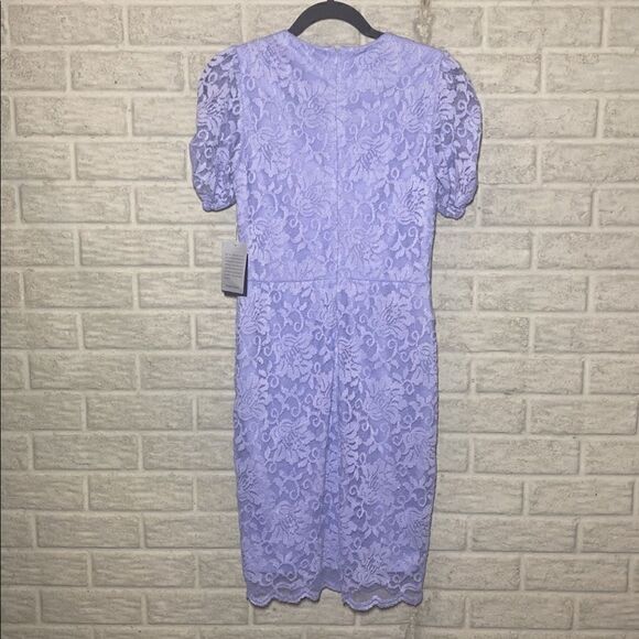 NWT MSRP $149 Marina Short Puff Sleeve Lace Dress Women's Size 8 - Picture 7 of 8